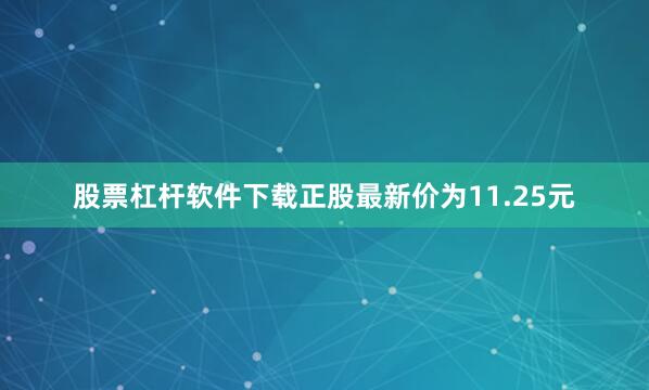股票杠杆软件下载正股最新价为11.25元